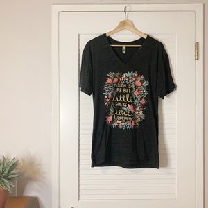 Shakespeare Quote Dark Grey V-Neck Short Sleeve T-Shirt